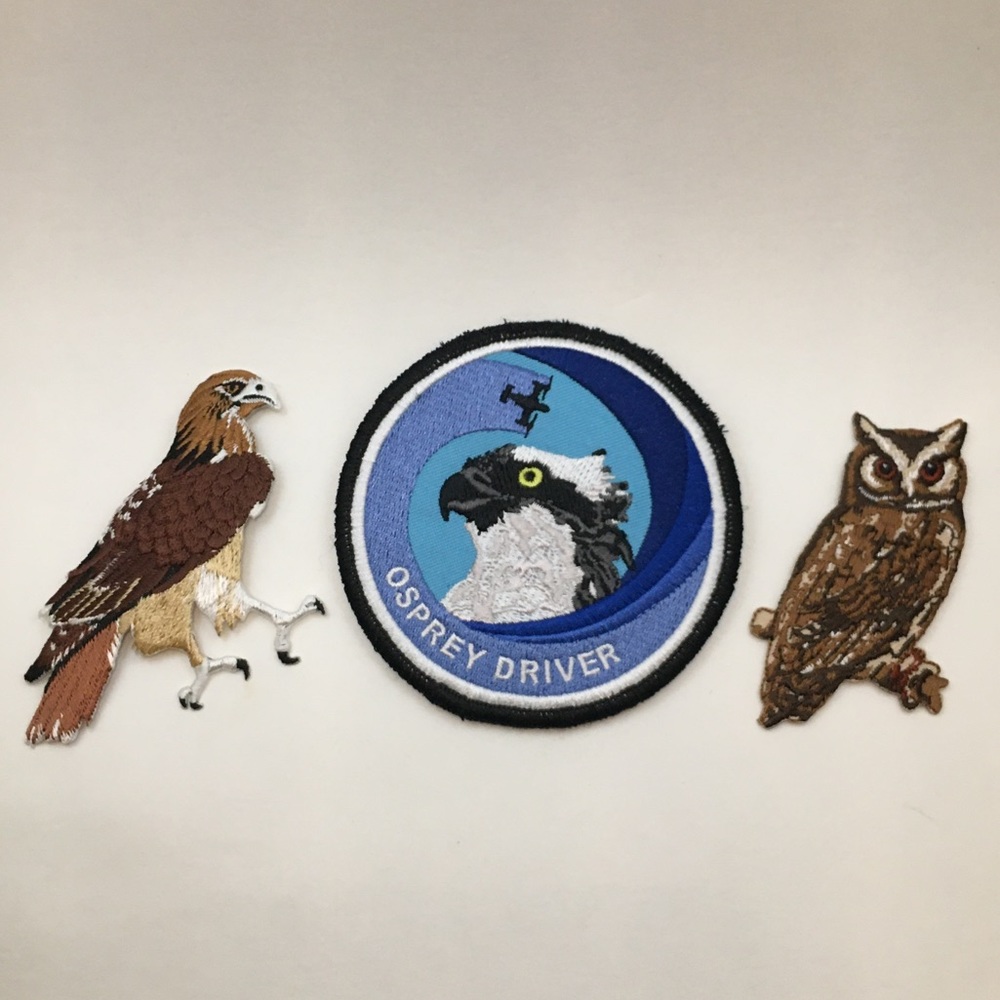 3 bird embroidered patches